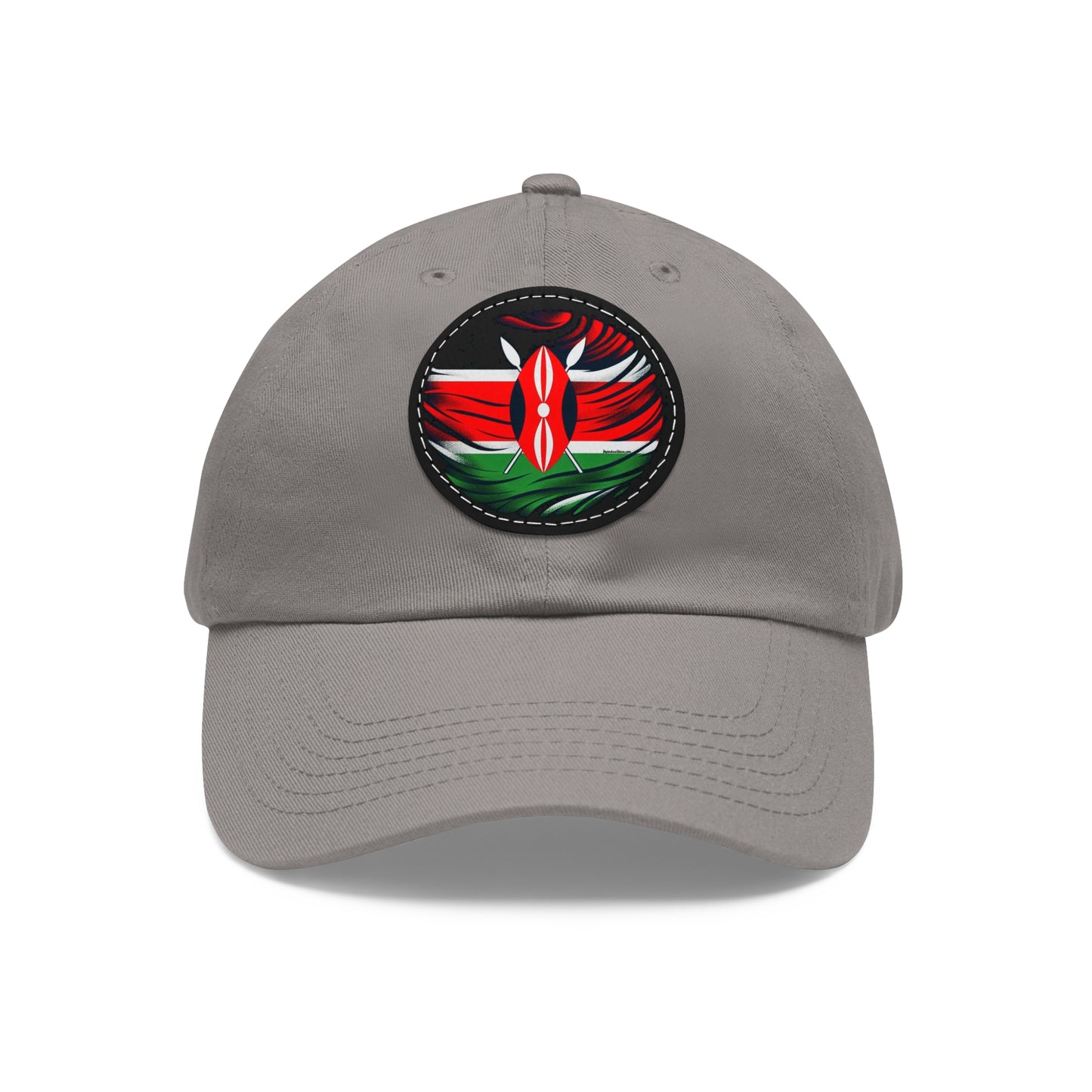 Kenyan Dad Hat with Leather Patch (Round)