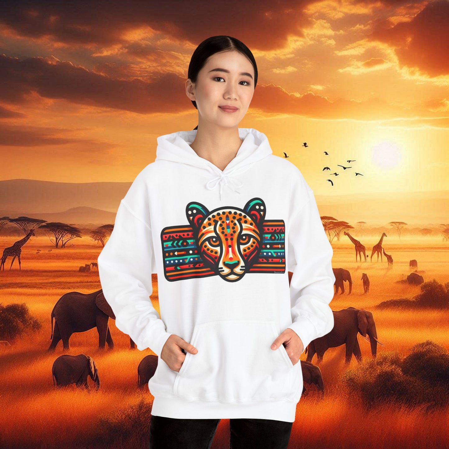 Leopard Hoodie Unisex Heavy Blend™ Hooded Sweatshirt