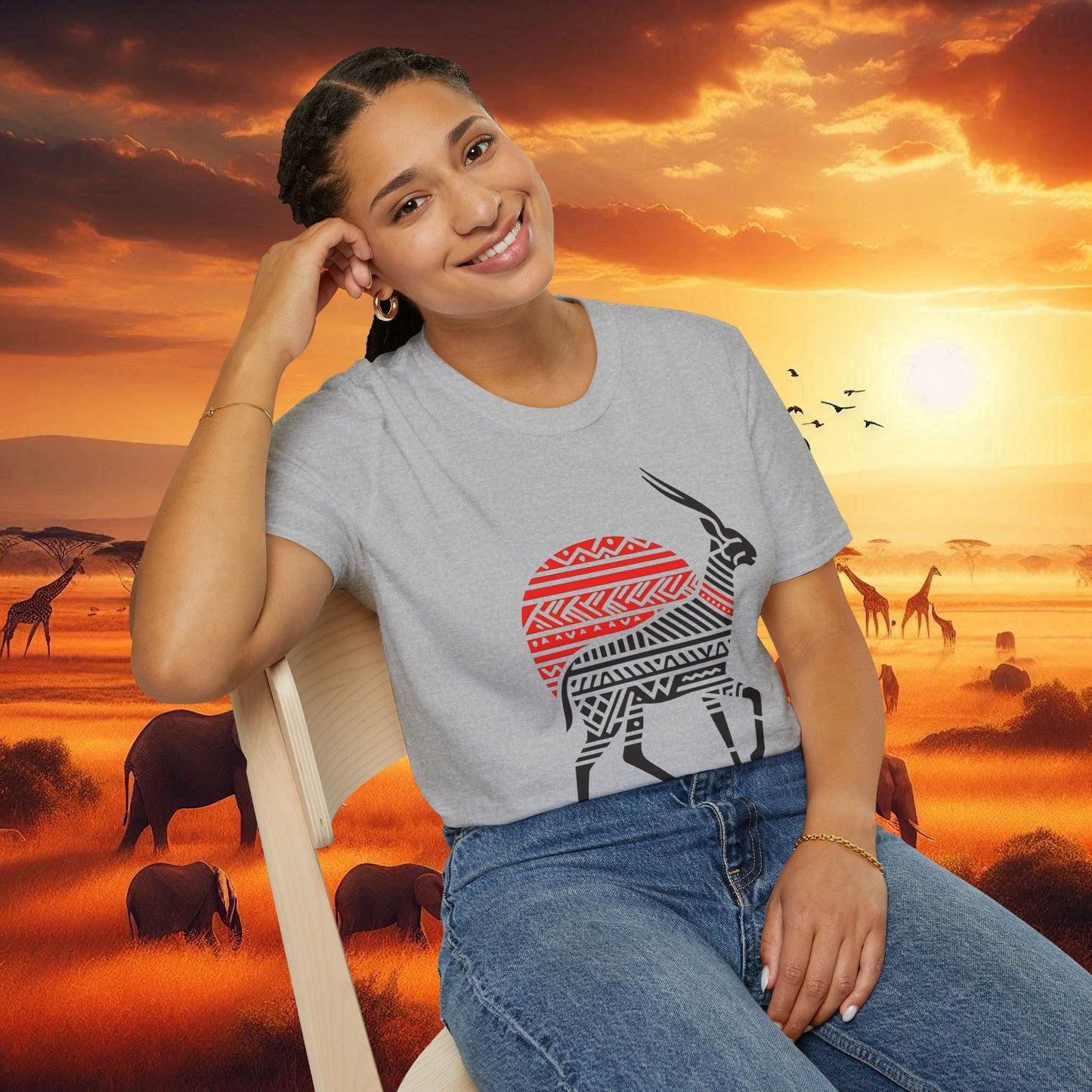 African Bead Style Impala T-Shirt