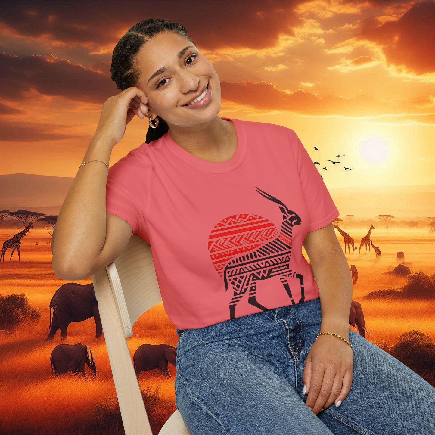 African Bead Style Impala T-Shirt