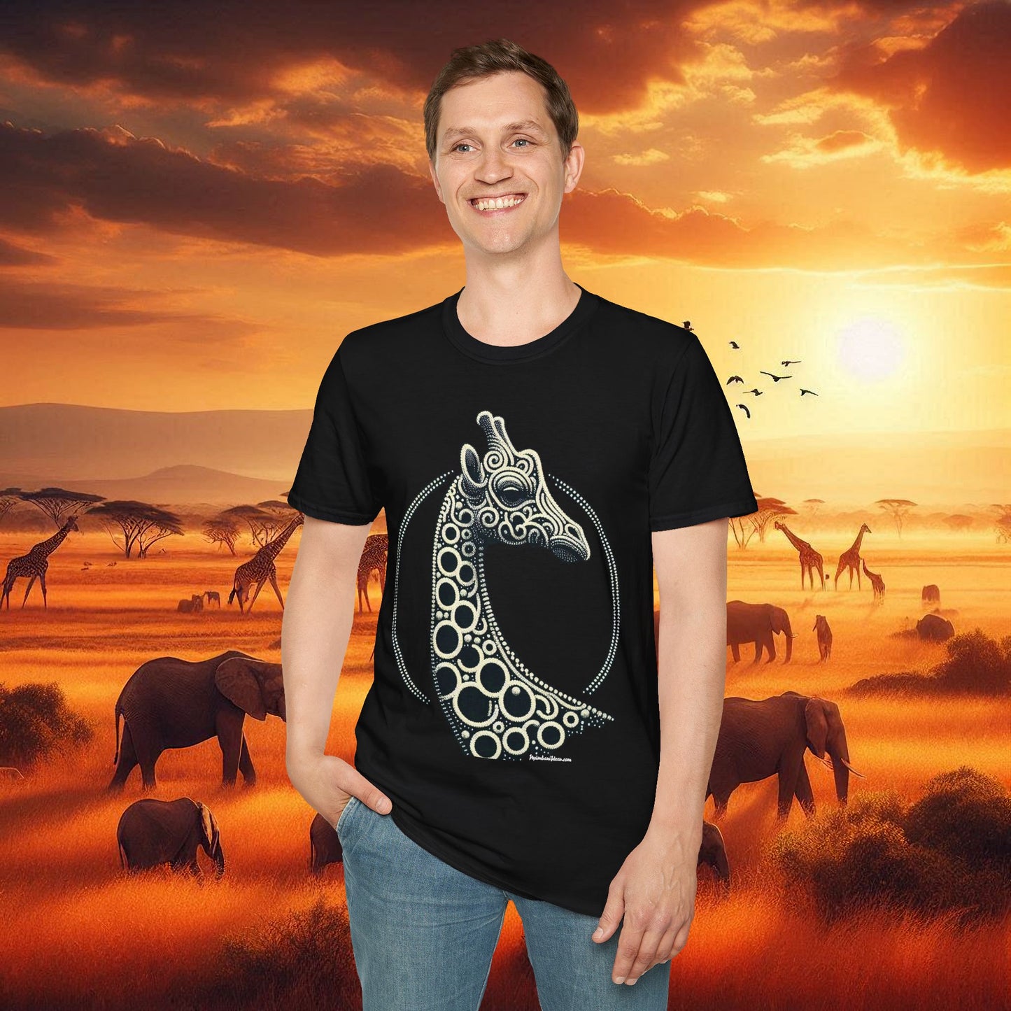 Beaded Giraffe T-Shirt - Kenya and Africa Inspired