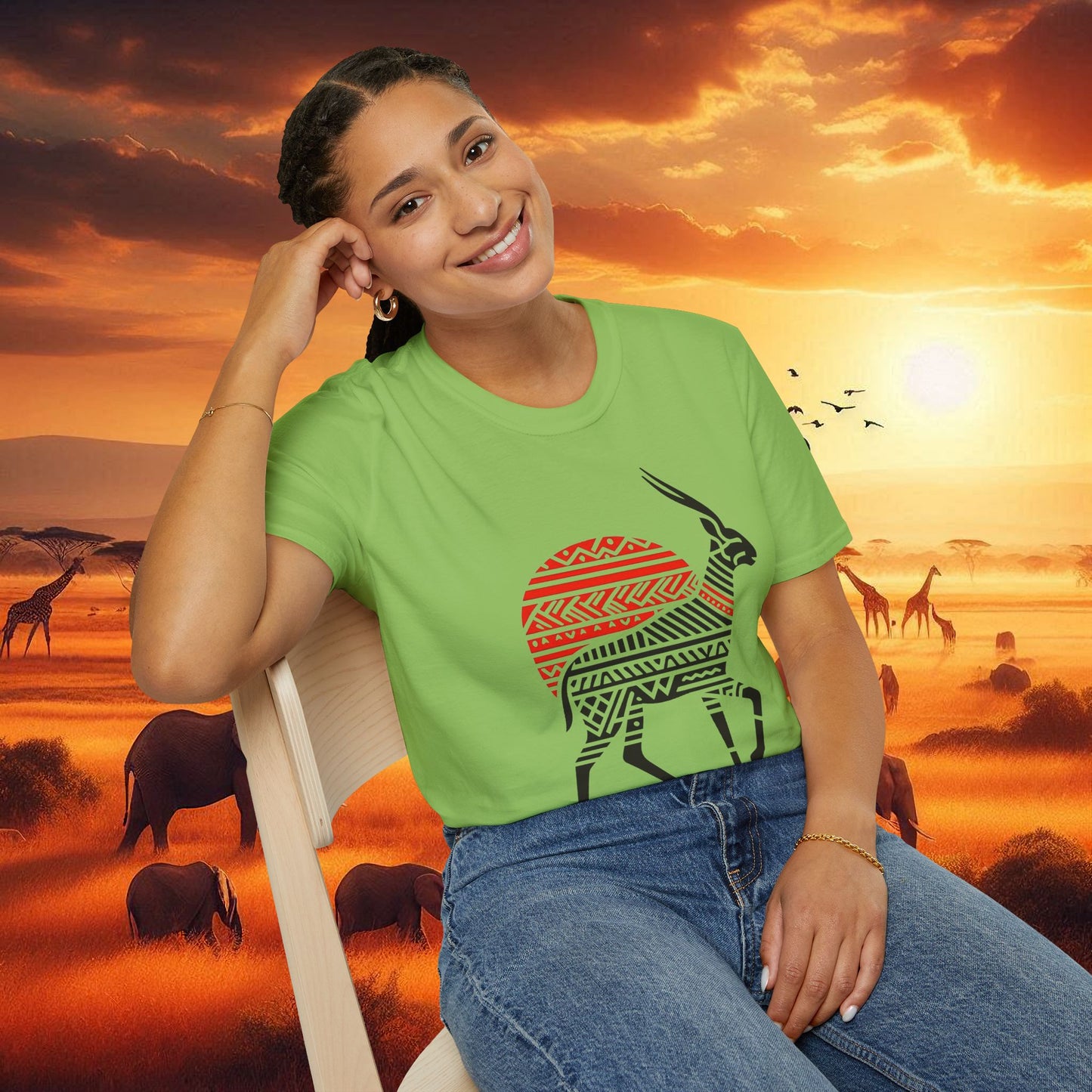 African Bead Style Impala T-Shirt