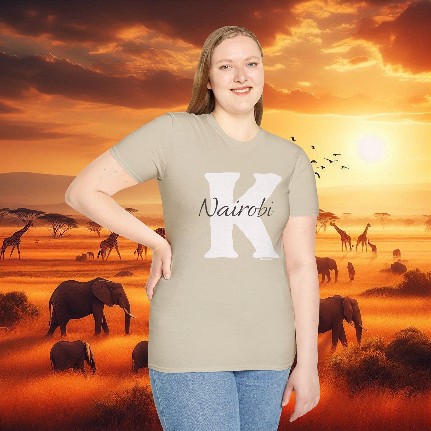 Graphic Tee: K with Nairobi Unisex Softstyle T-Shirt