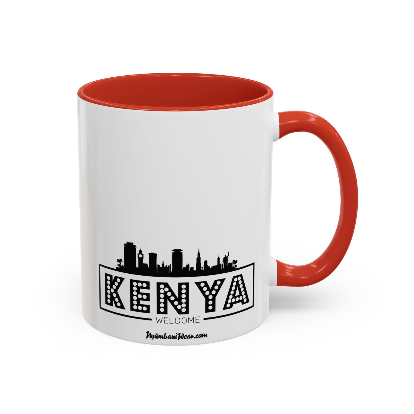 Black Kenyan Flag Map Coffee Mug | 11oz & 15oz