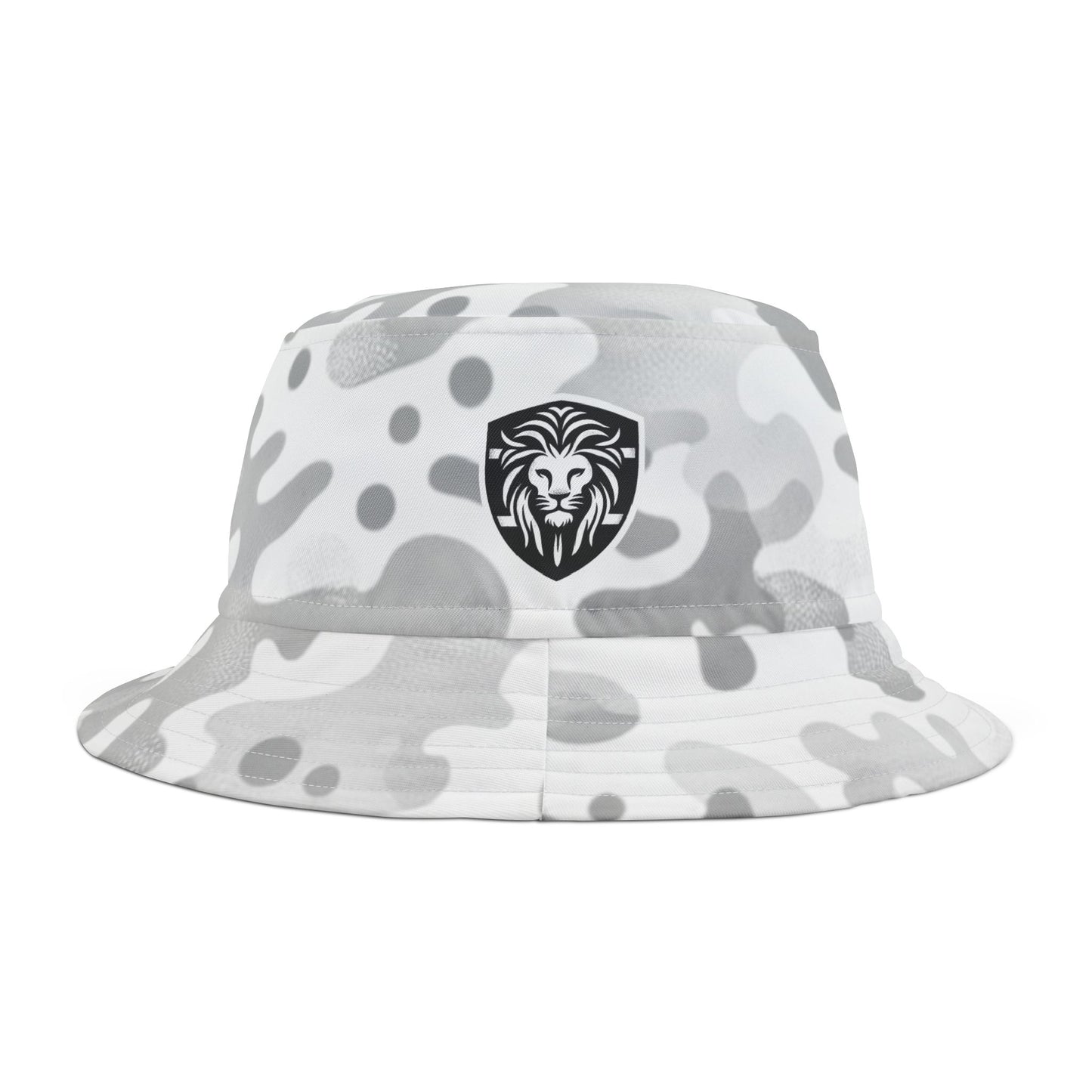 Grey Camo Bucket Hat — All-Over Print Casual Outdoor Sun Hat