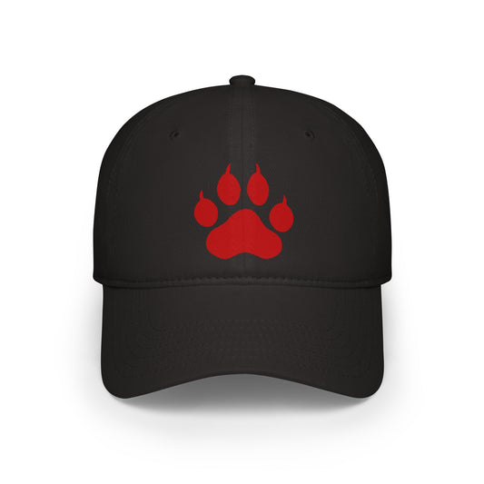 Red Paw Print Baseball Cap