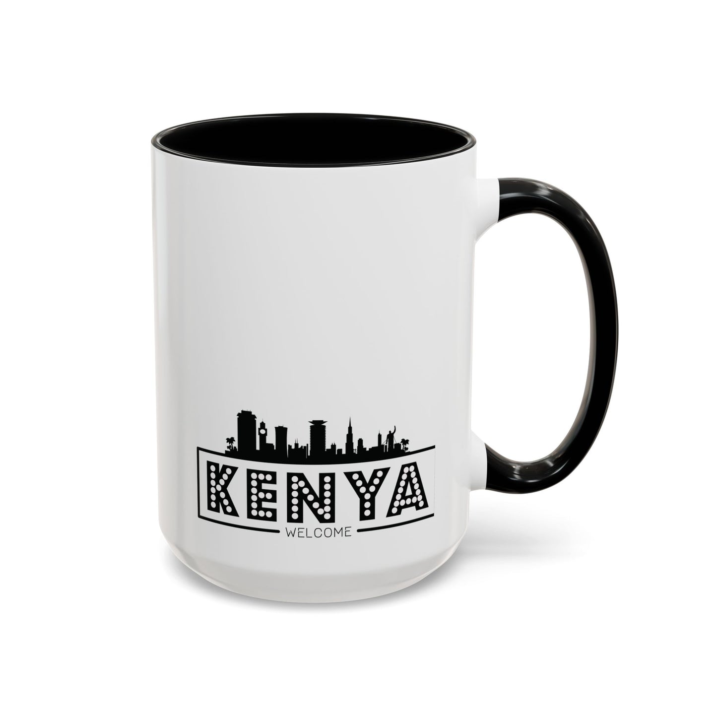 Black Kenyan Flag Map Coffee Mug | 11oz & 15oz