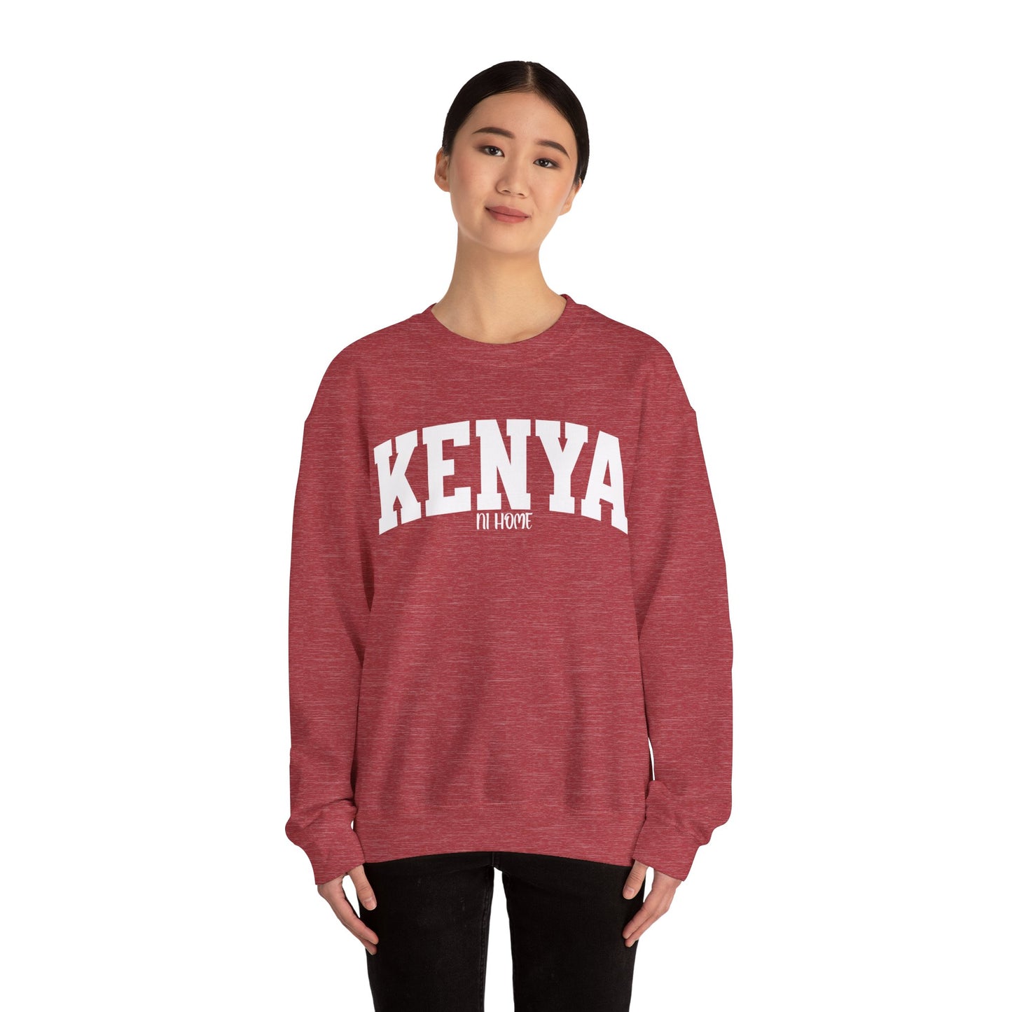 Kenya Ni Home Crewneck Sweatshirt — "Kenya It's Home" Collegiate Pullover