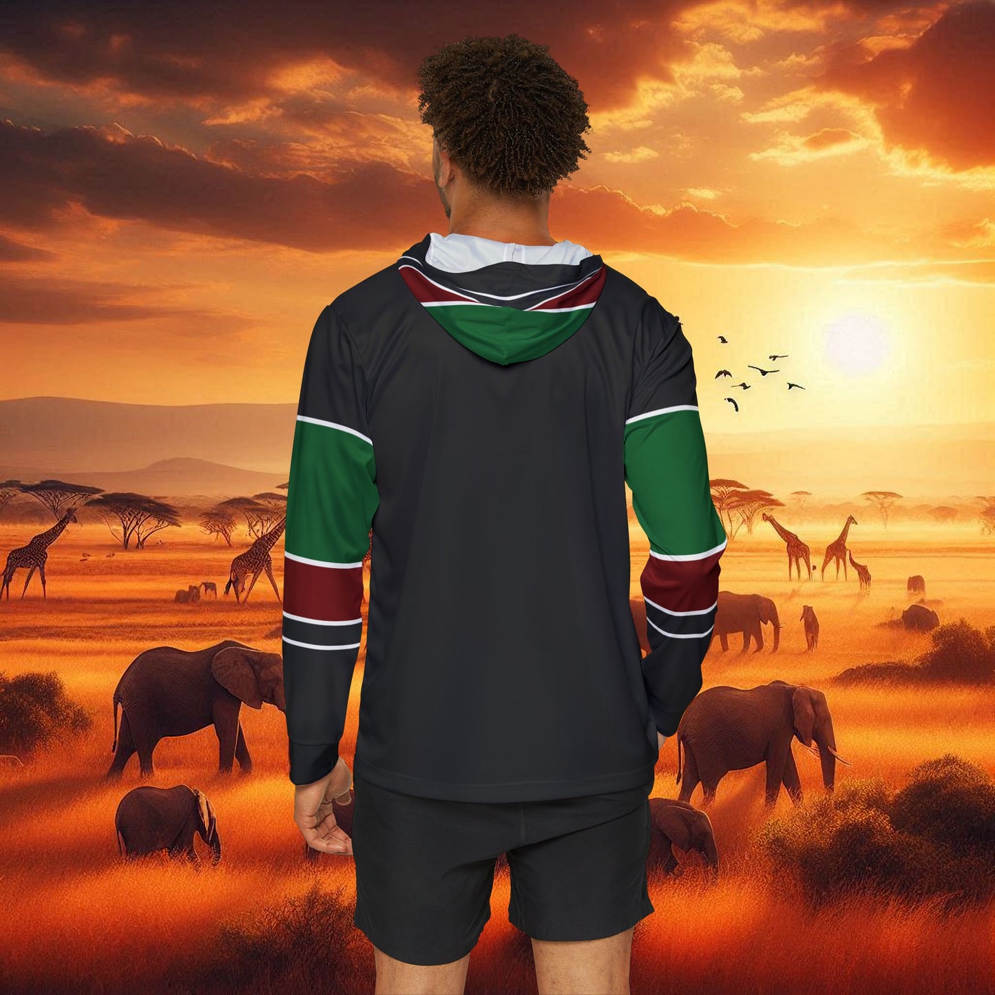 Performance Sports Hoodie for Men - Kenyan Design