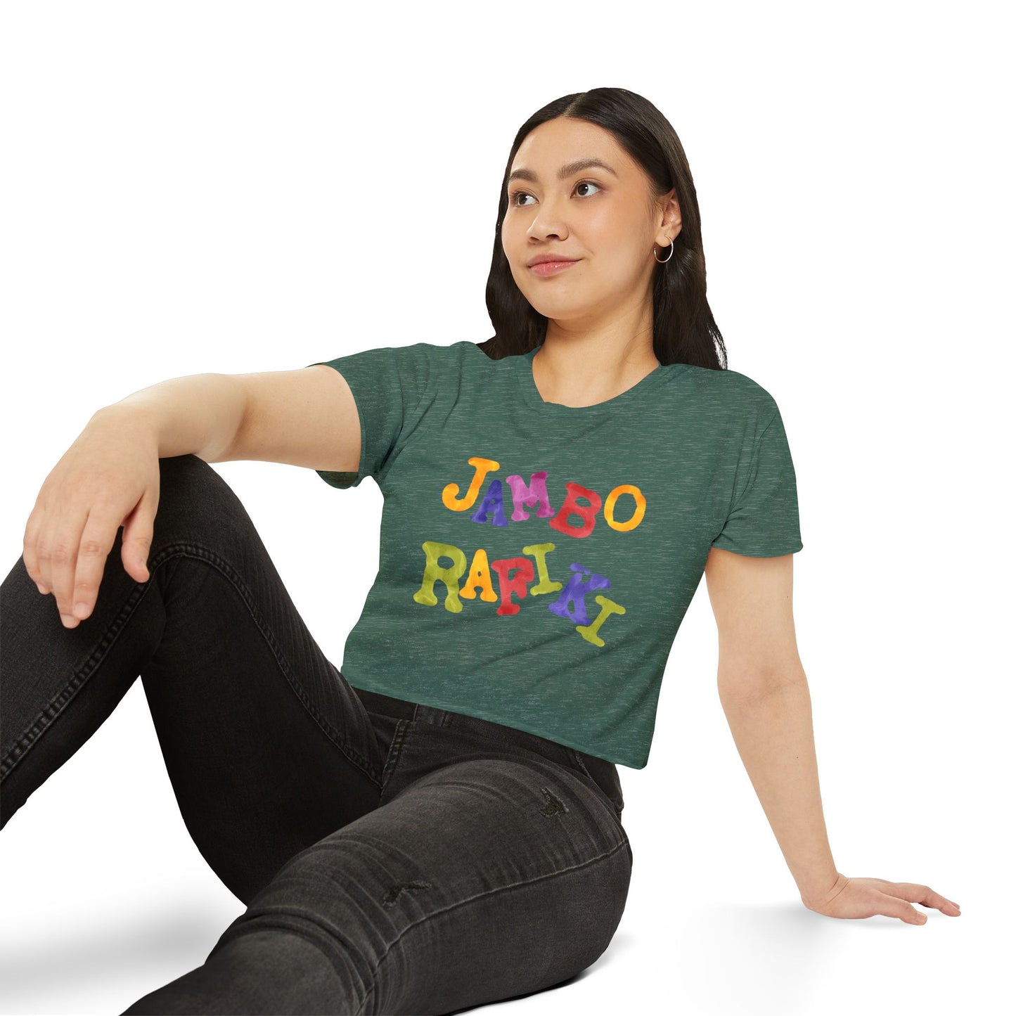 Women's Festival Crop Top - Jambo Rafiki Fun & Vibrant T-Shirt for Celebrations