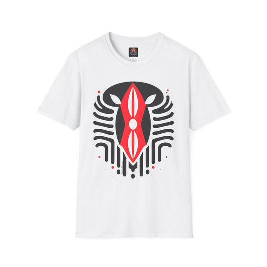 Kenyan Abstract  Shield  Unisex Softstyle T-Shirt