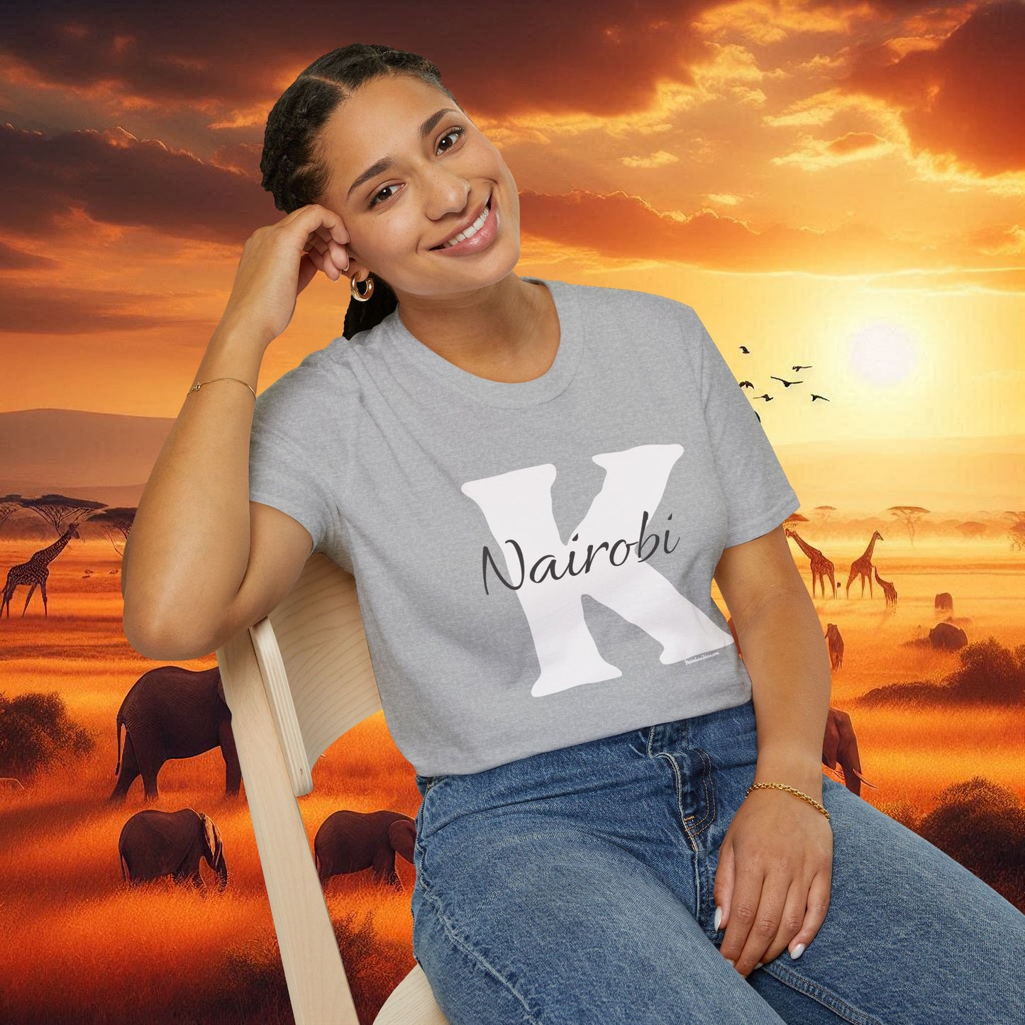 Graphic Tee: K with Nairobi Unisex Softstyle T-Shirt