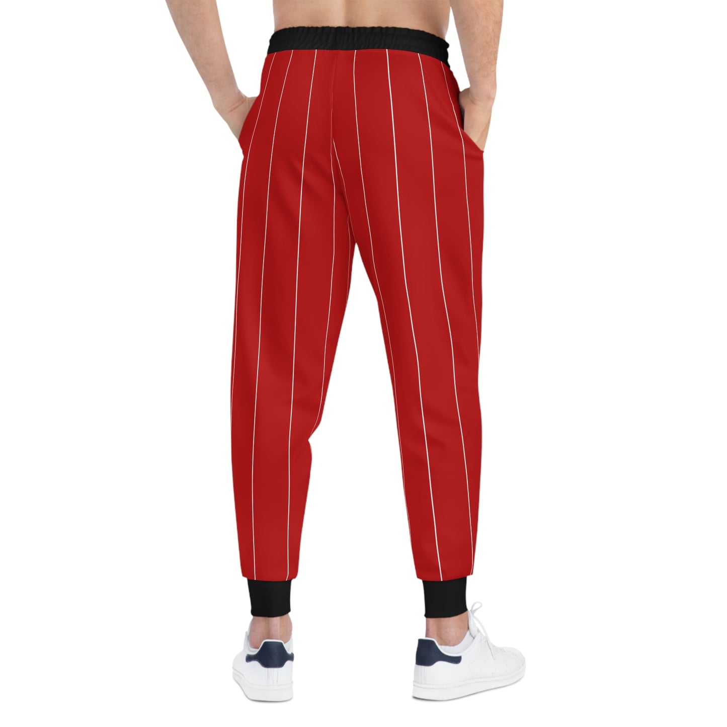 Red Pinstriped Paw Print Baseball Pants