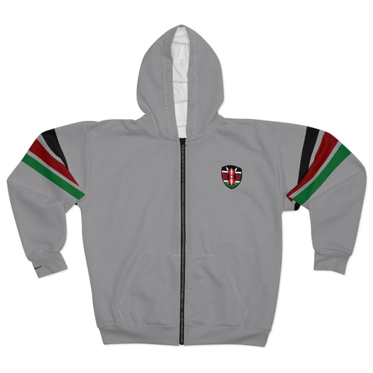 Kenyan Striped Sleeve Zip Hoodie