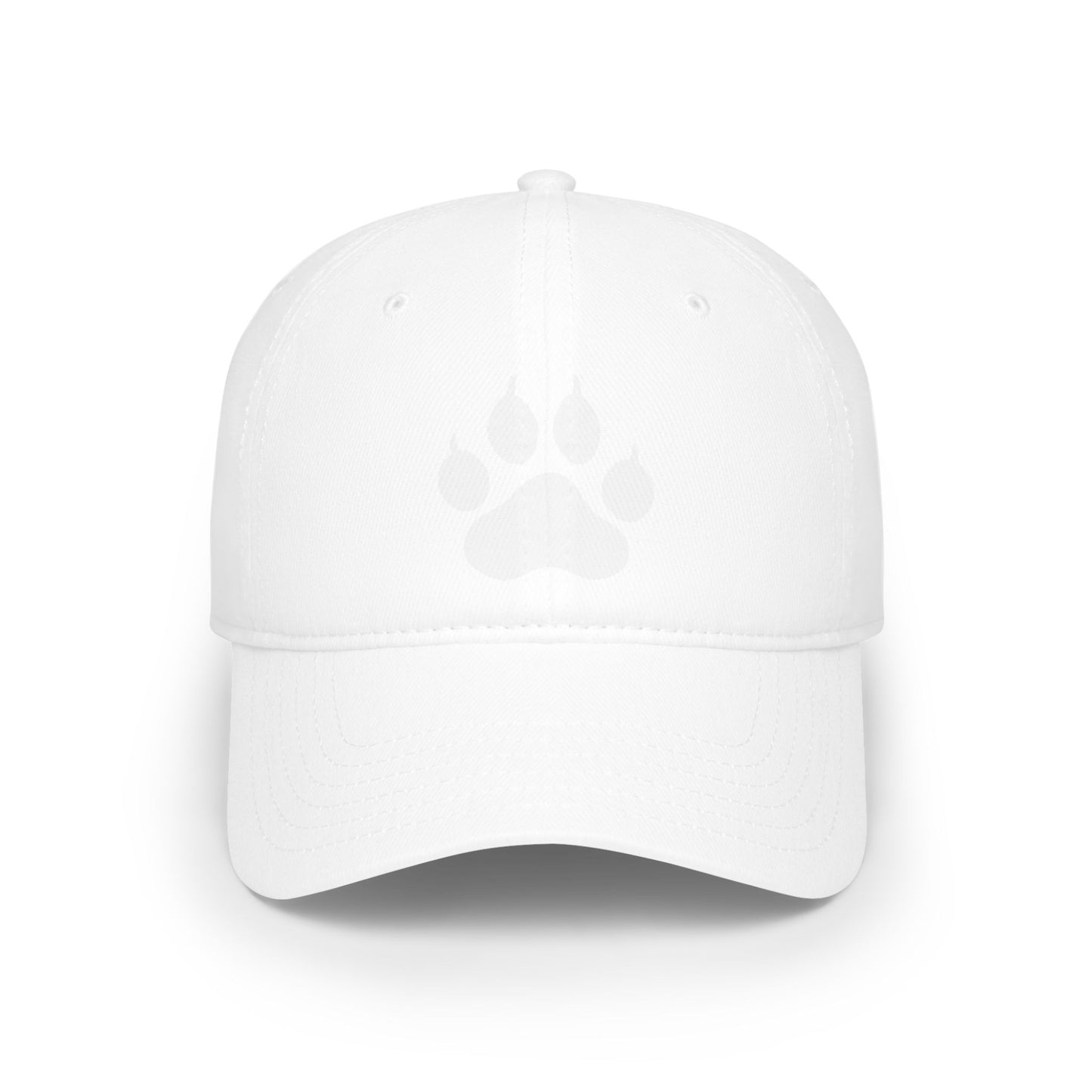 Black with White Lion Paw Print Baseball Cap