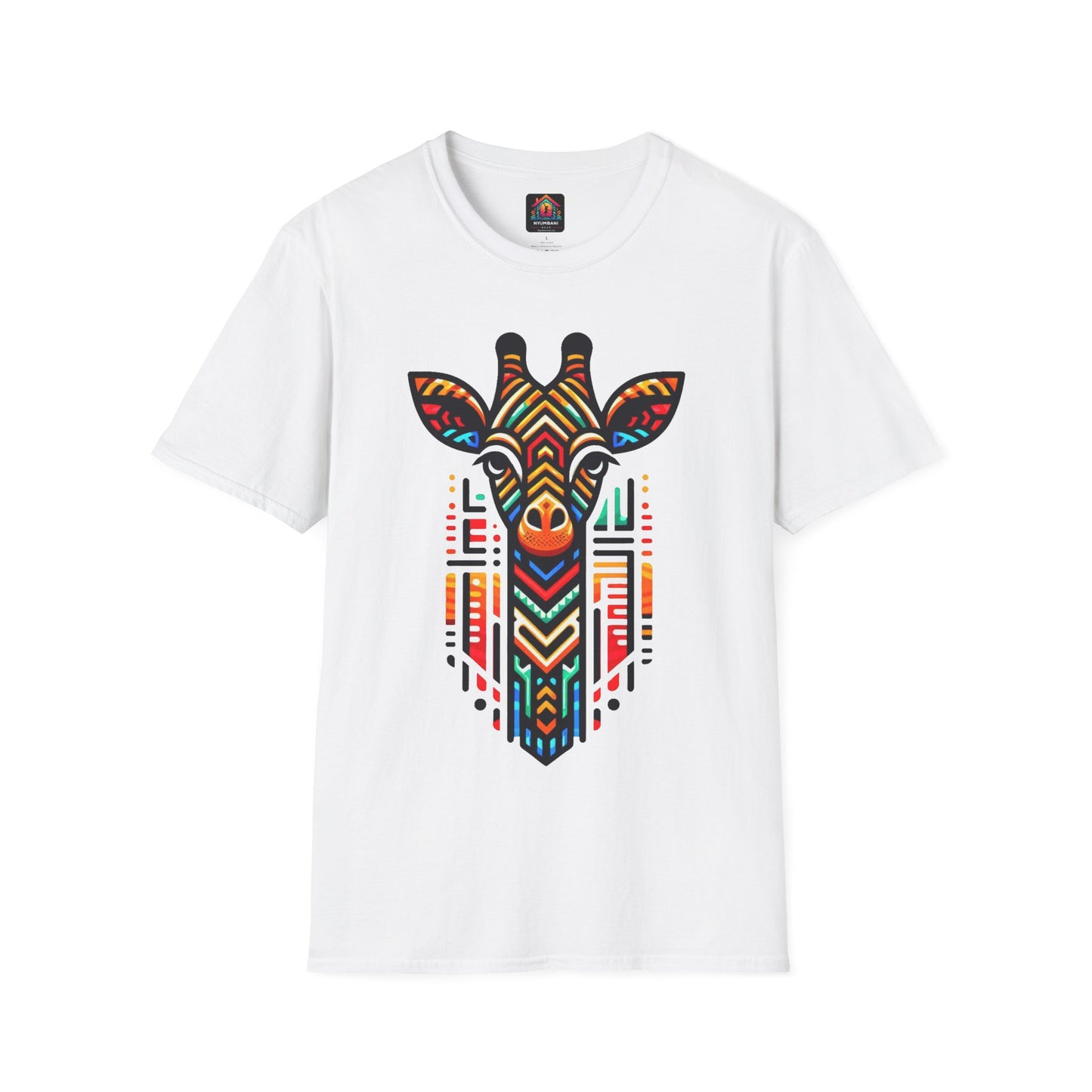 Giraffe T-Shirt with African Bead Design