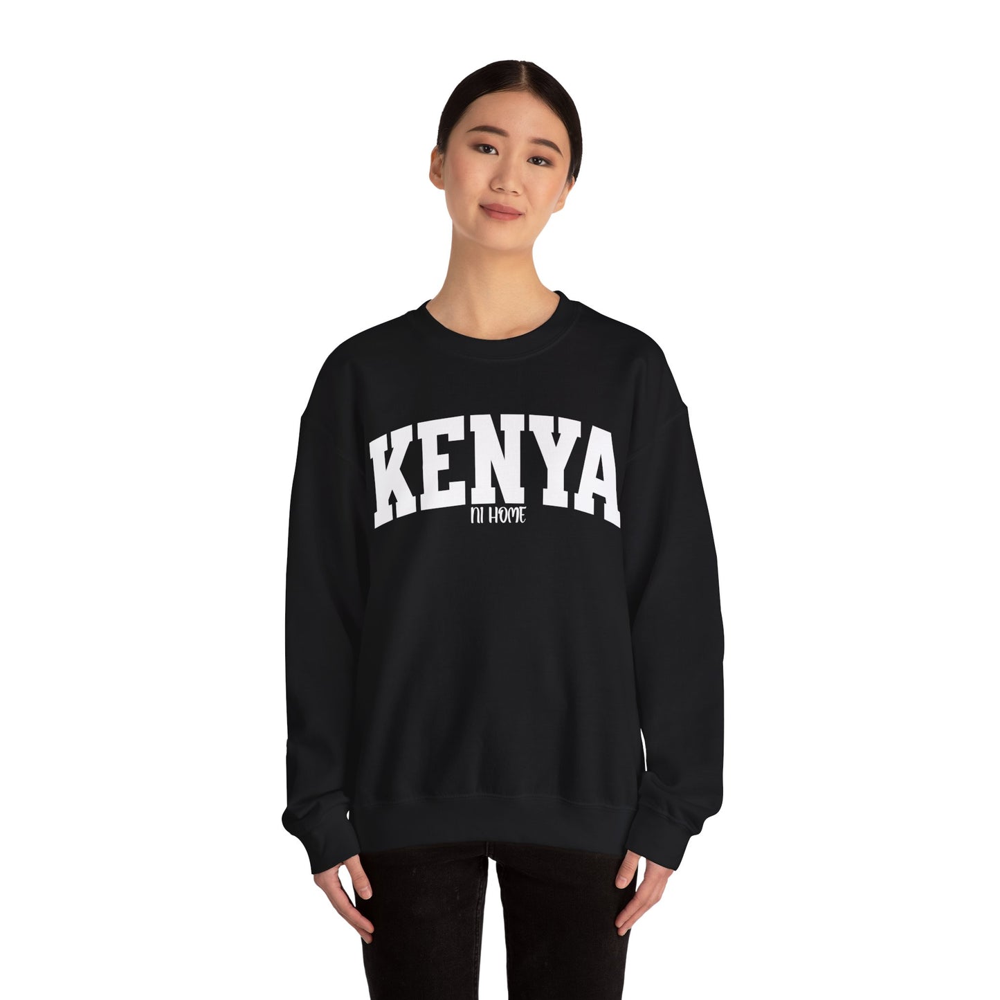 Kenya Ni Home Crewneck Sweatshirt — "Kenya It's Home" Collegiate Pullover