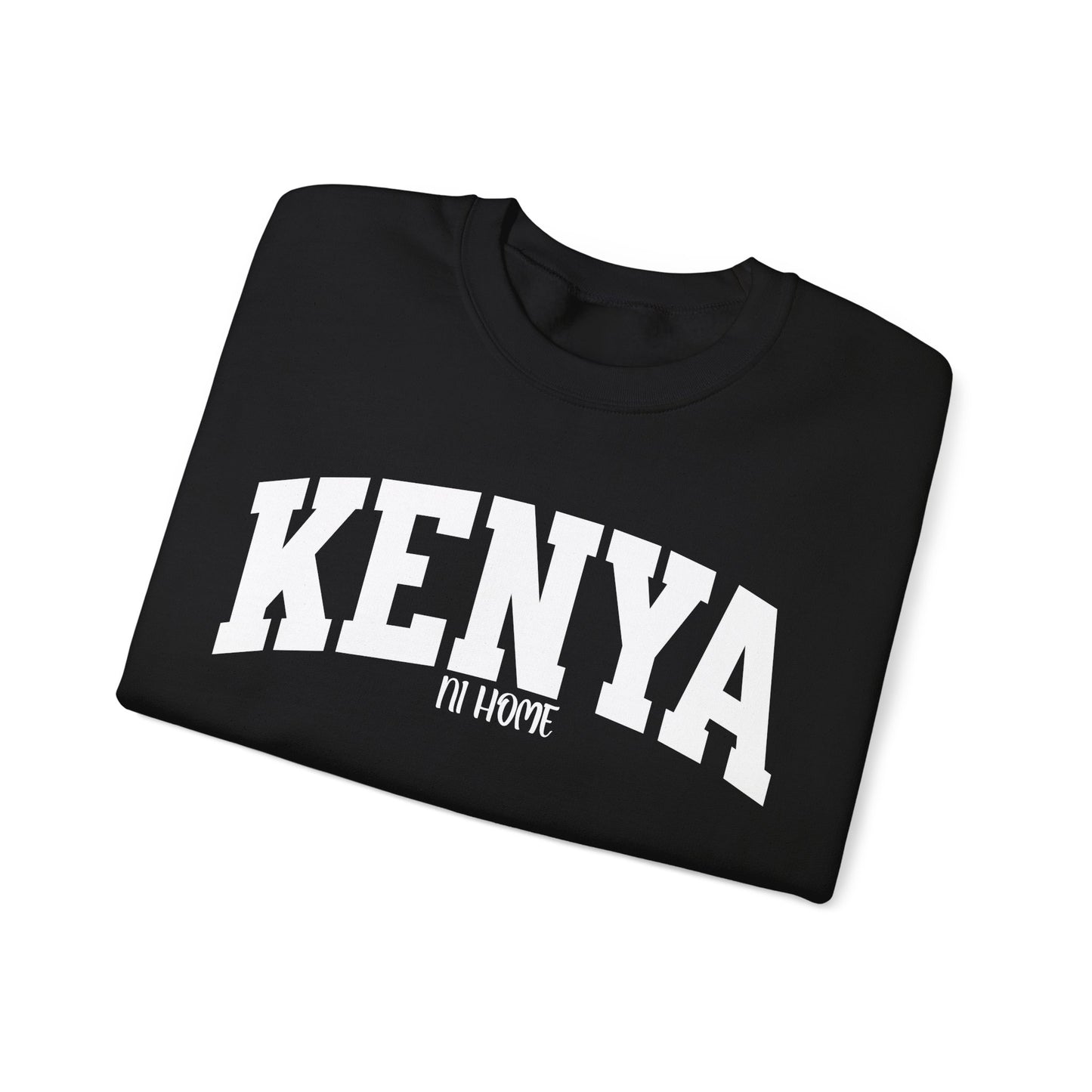 Kenya Ni Home Crewneck Sweatshirt — "Kenya It's Home" Collegiate Pullover