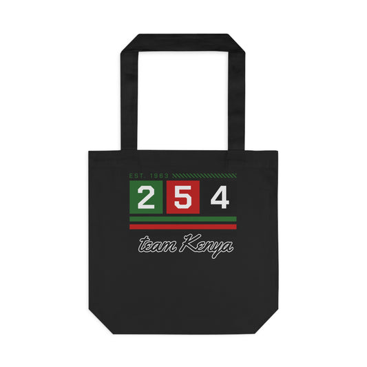 Team Kenya 254 Tote Bag — Kenya Flag Number Graphic Cotton Tote
