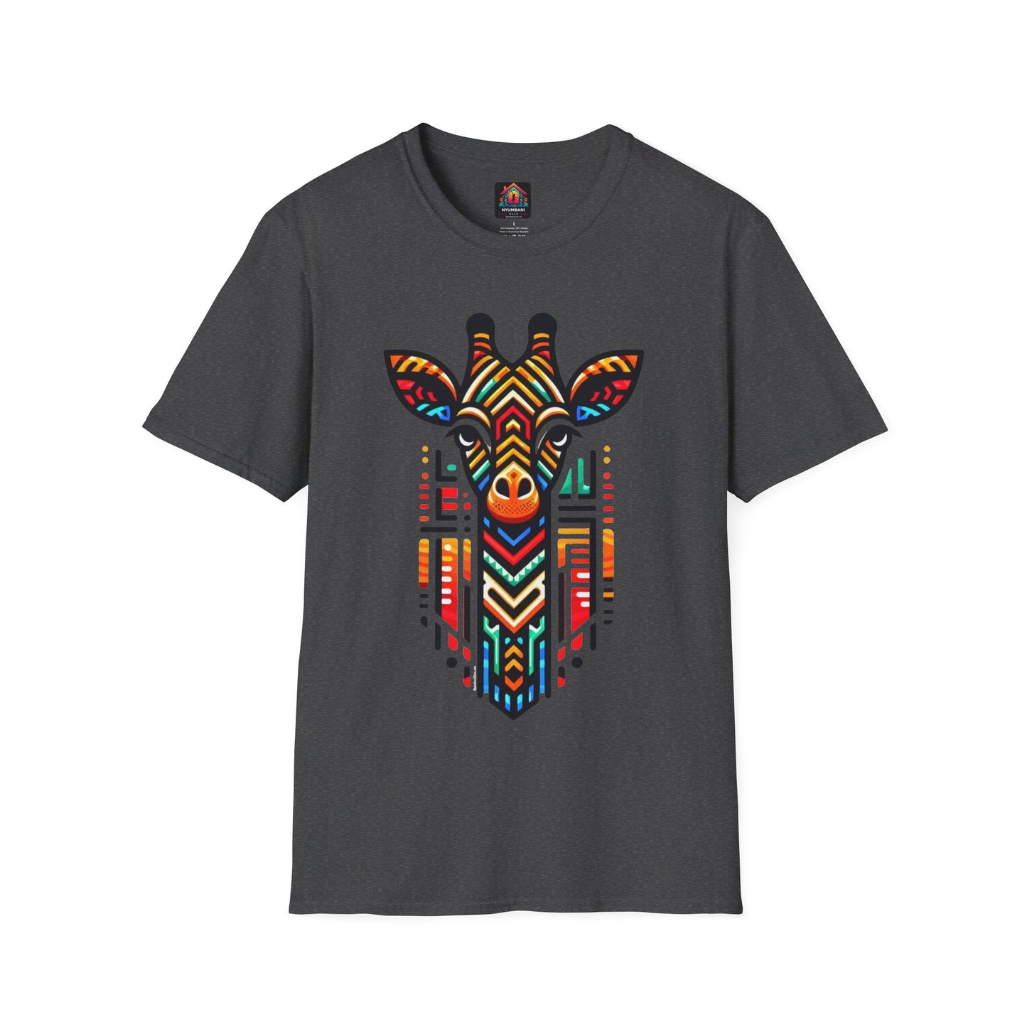 Giraffe T-Shirt with African Bead Design