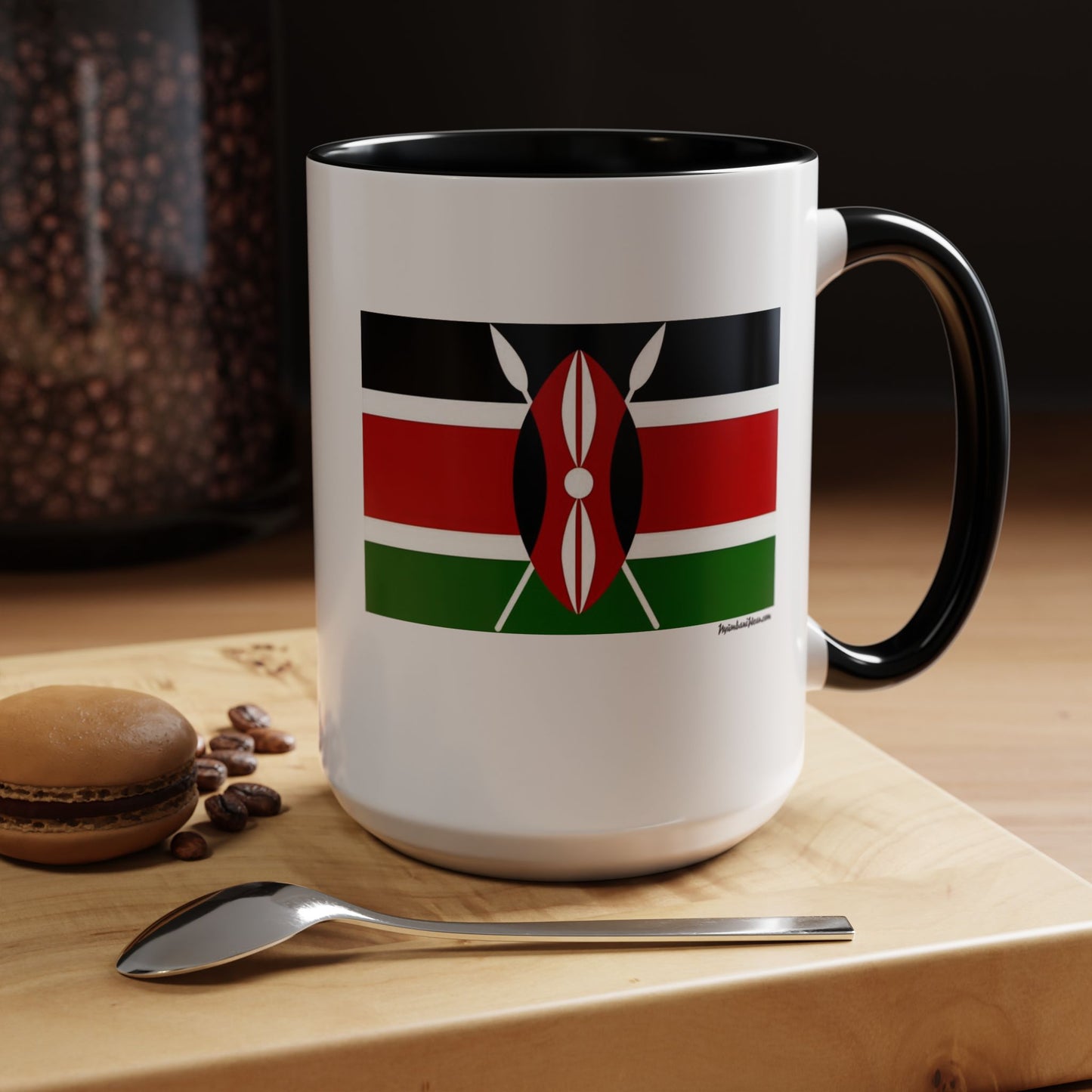 Small Kenyan Flag Accent Coffee Mug
