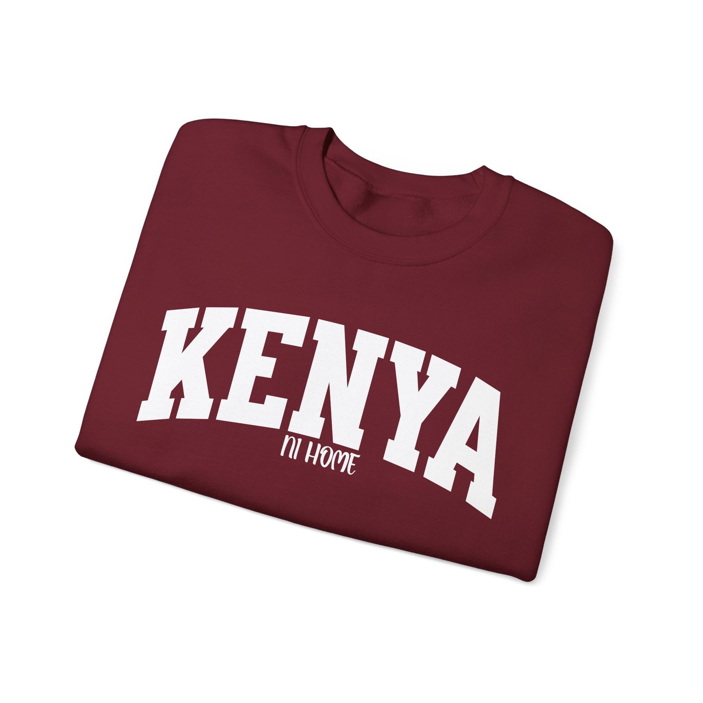 Kenya Ni Home Crewneck Sweatshirt — "Kenya It's Home" Collegiate Pullover