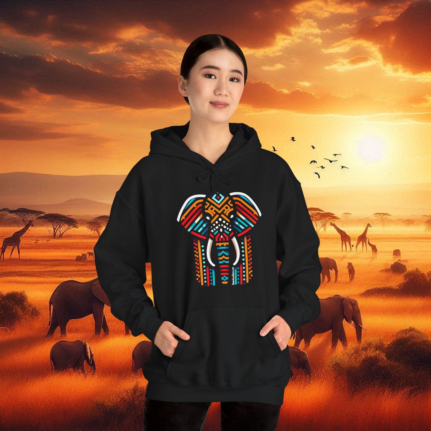 African Bead Elephant Hoodie