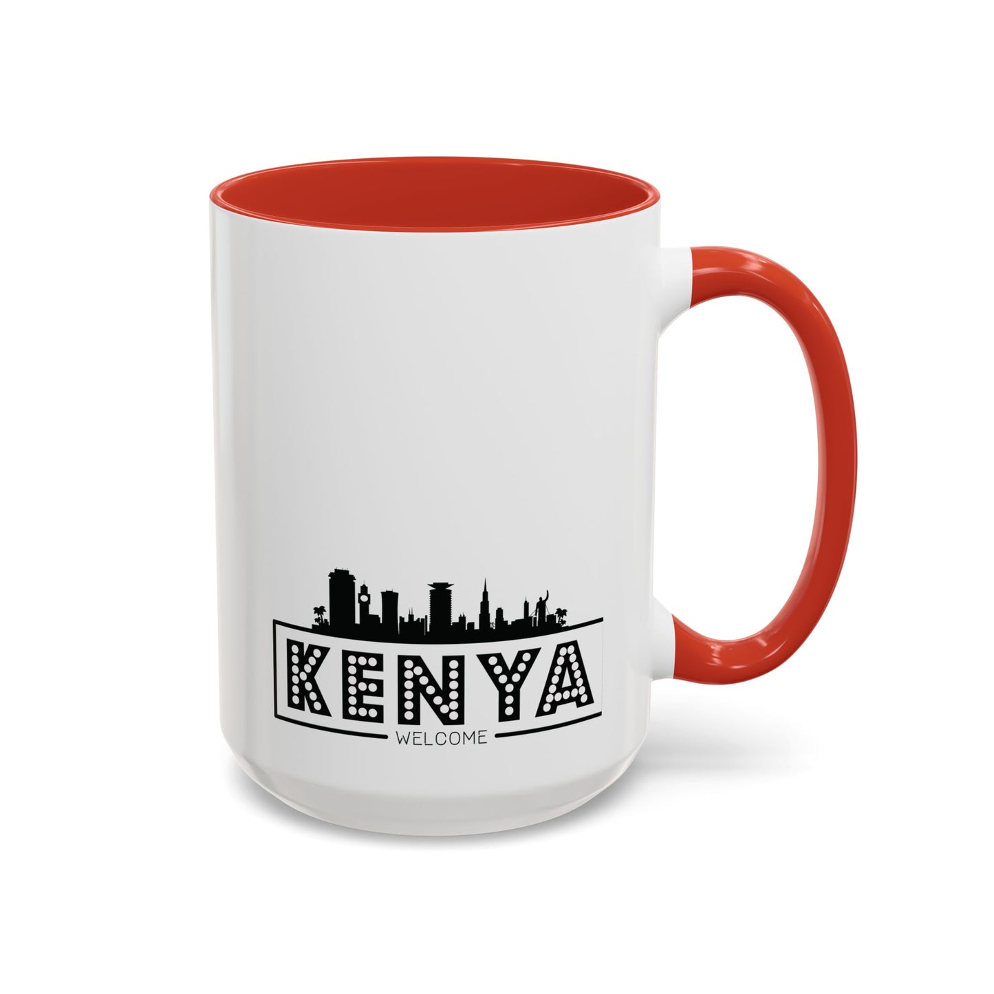 Black Kenyan Flag Map Coffee Mug | 11oz & 15oz