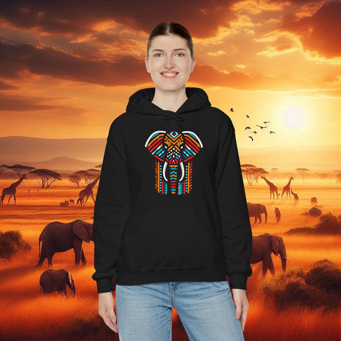 African Bead Elephant Hoodie