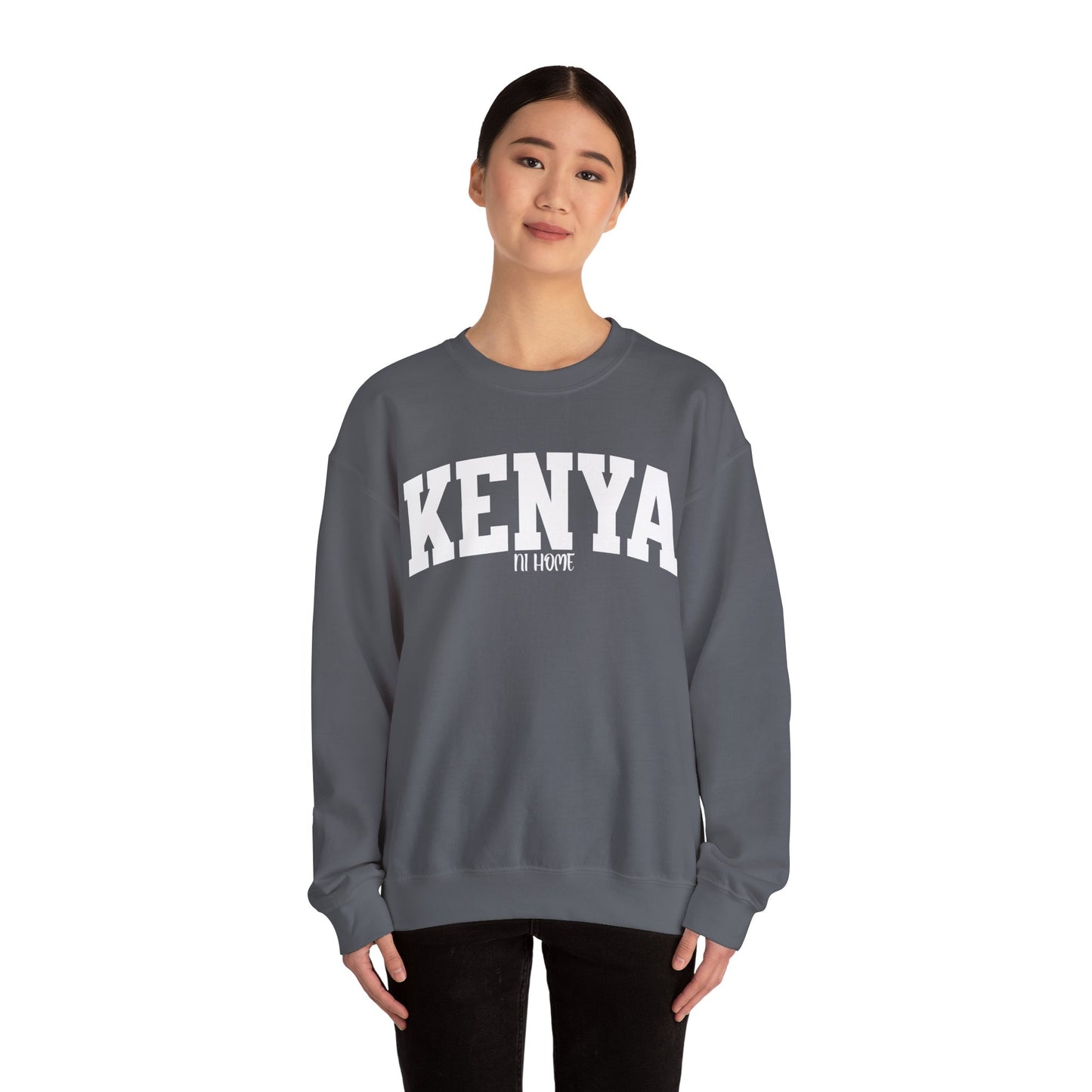 Kenya Ni Home Crewneck Sweatshirt — "Kenya It's Home" Collegiate Pullover