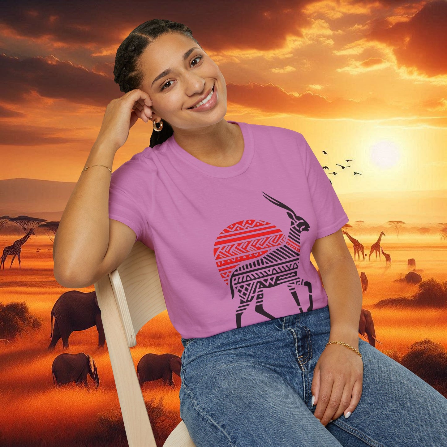 African Bead Style Impala T-Shirt