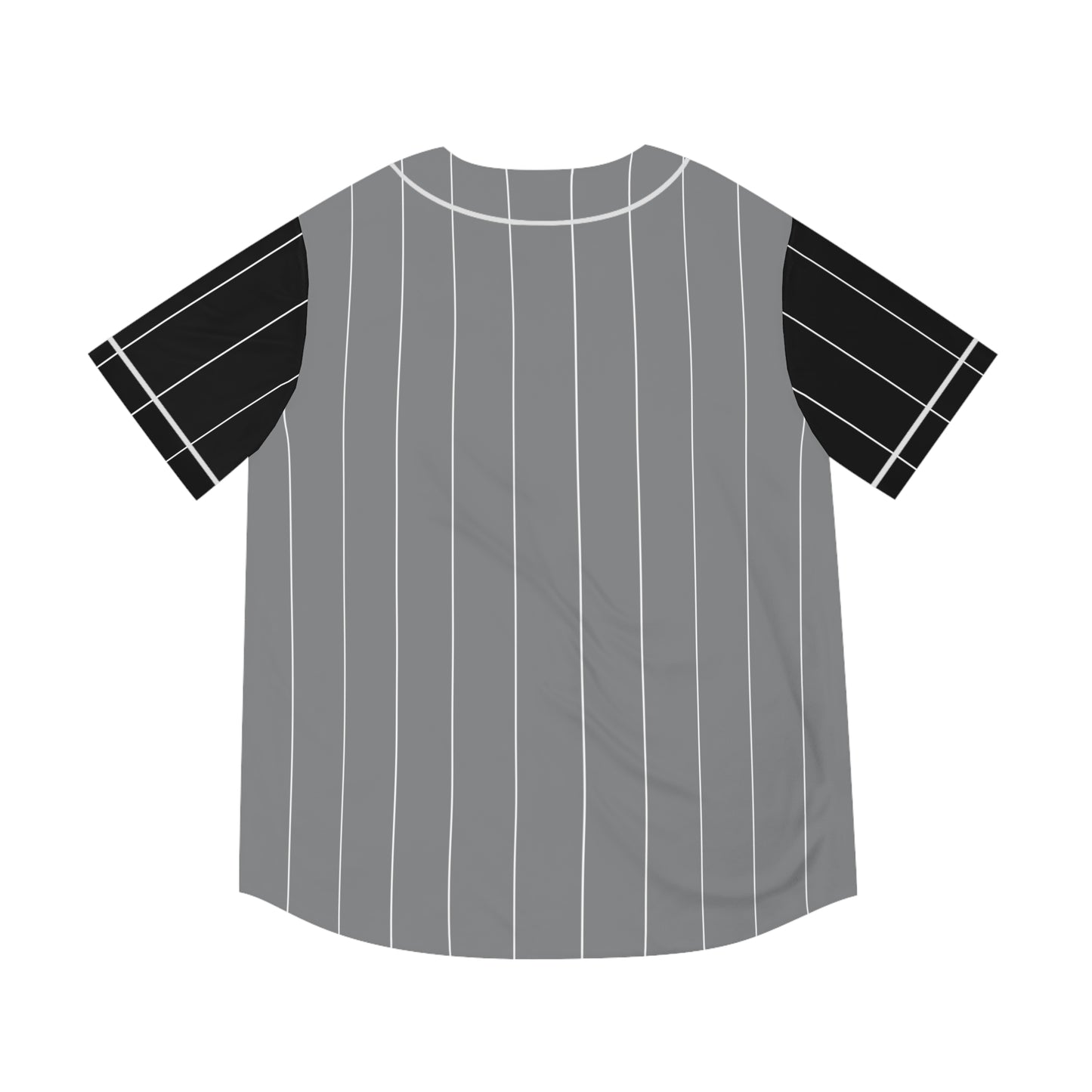 Gray Men's Baseball Jersey with White Pinstripes and Black Sleeves with "Kenyan" and "254"