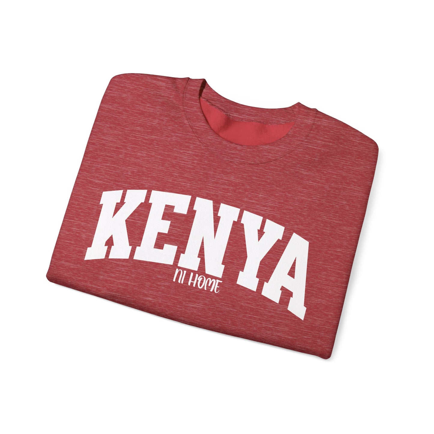 Kenya Ni Home Crewneck Sweatshirt — "Kenya It's Home" Collegiate Pullover