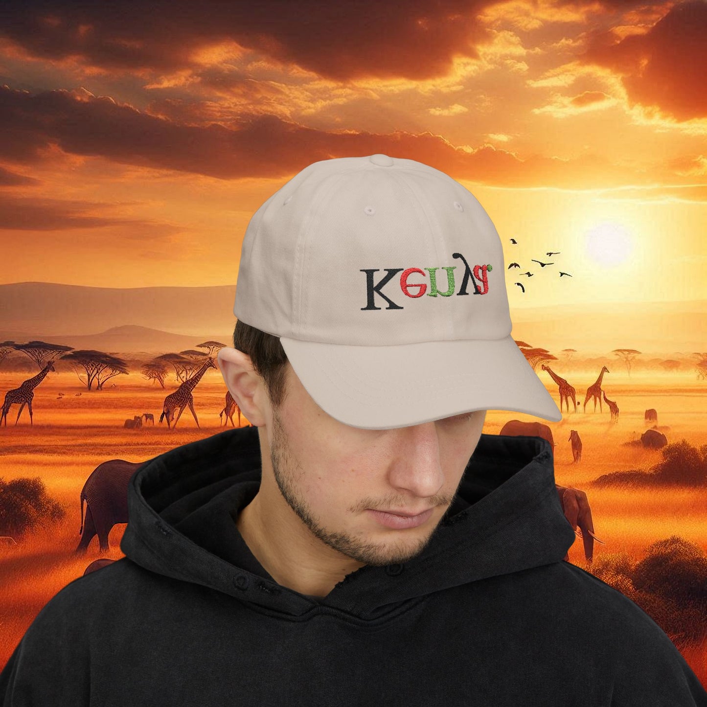 Kenya Inverted Embroidered Cap in Multi-Color