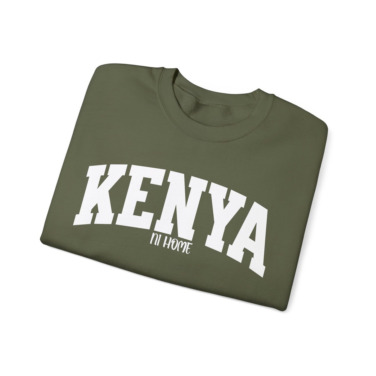 Kenya Ni Home Crewneck Sweatshirt — "Kenya It's Home" Collegiate Pullover