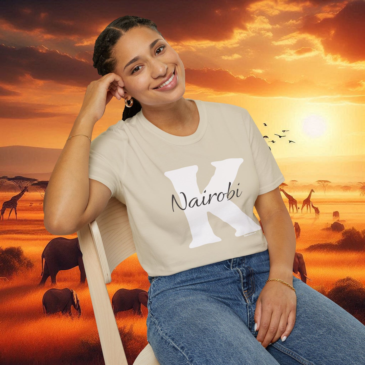 Graphic Tee: K with Nairobi Unisex Softstyle T-Shirt