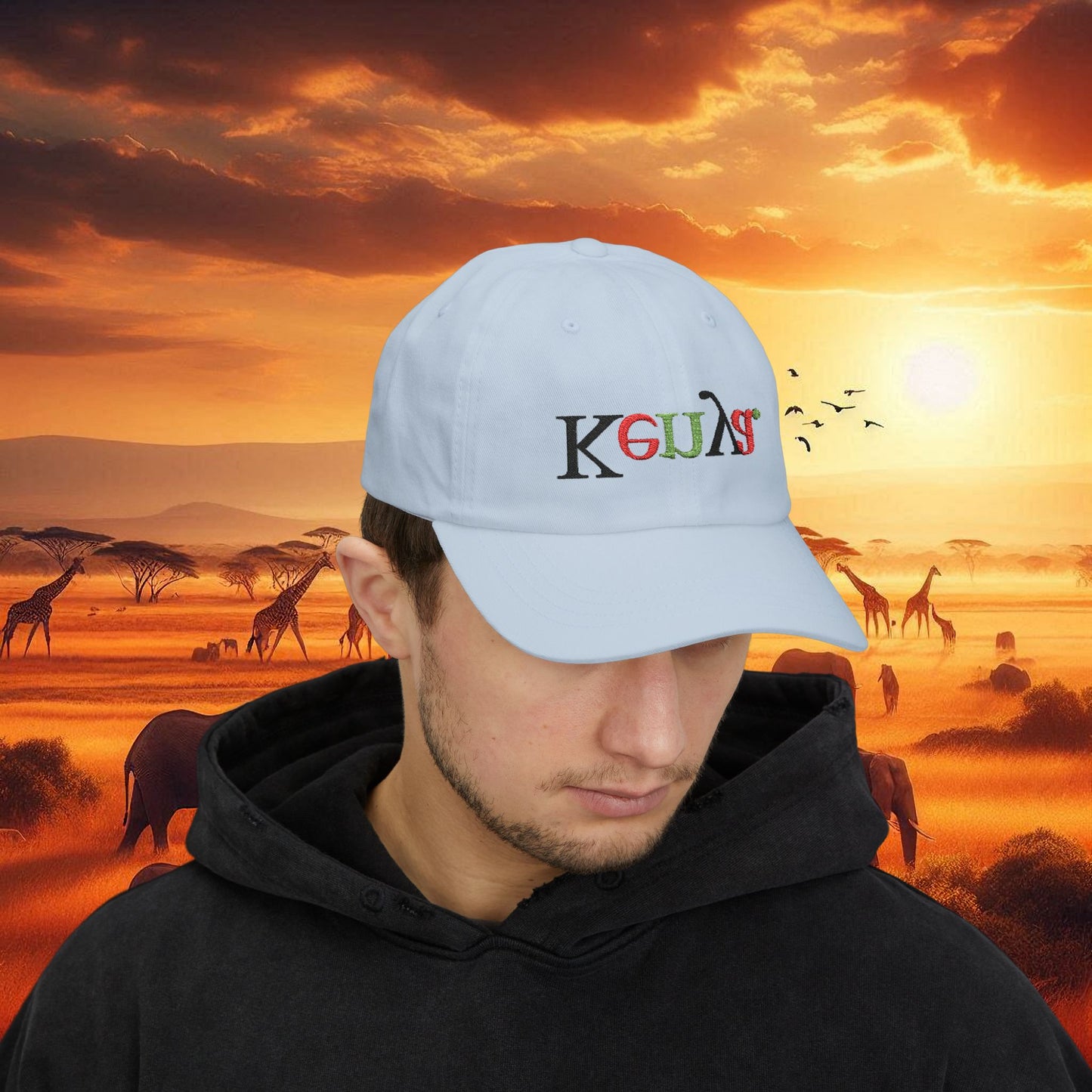Kenya Inverted Embroidered Cap in Multi-Color
