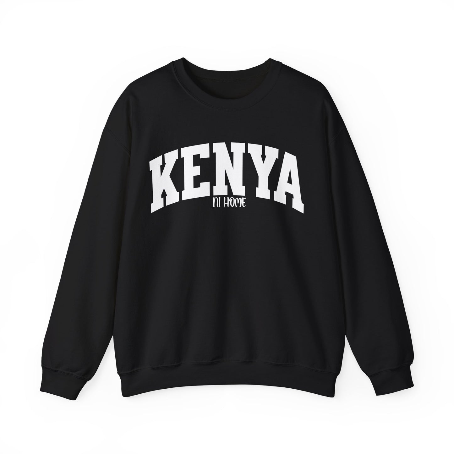 Kenya Ni Home Crewneck Sweatshirt — "Kenya It's Home" Collegiate Pullover