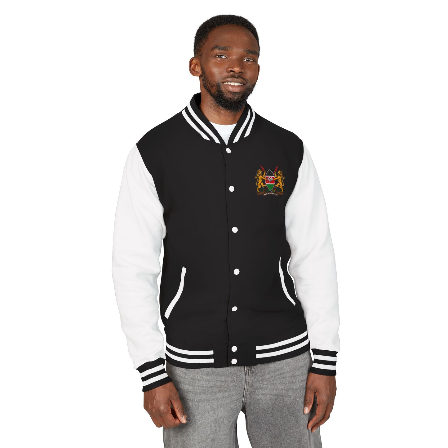 Letterman Jacket with Kenyan Coat of Arms — Retro Varsity