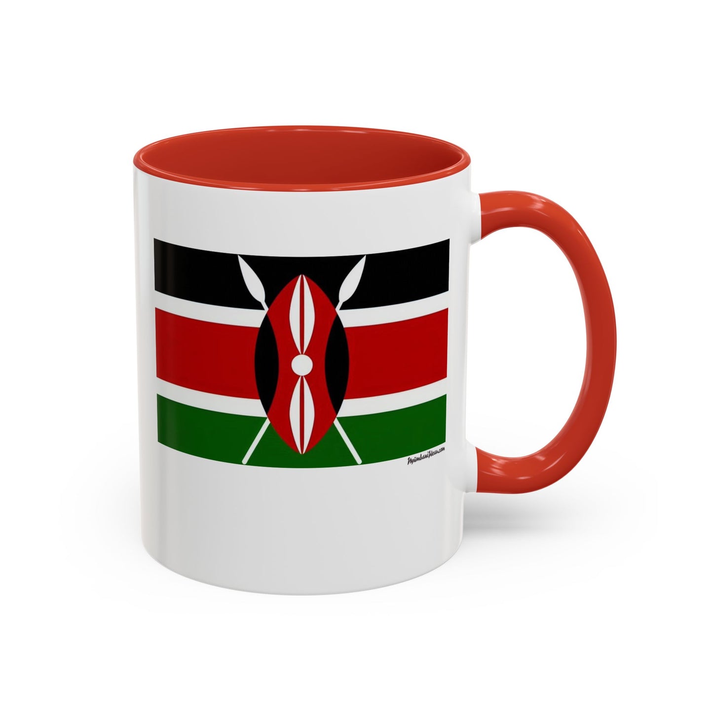 Small Kenyan Flag Accent Coffee Mug