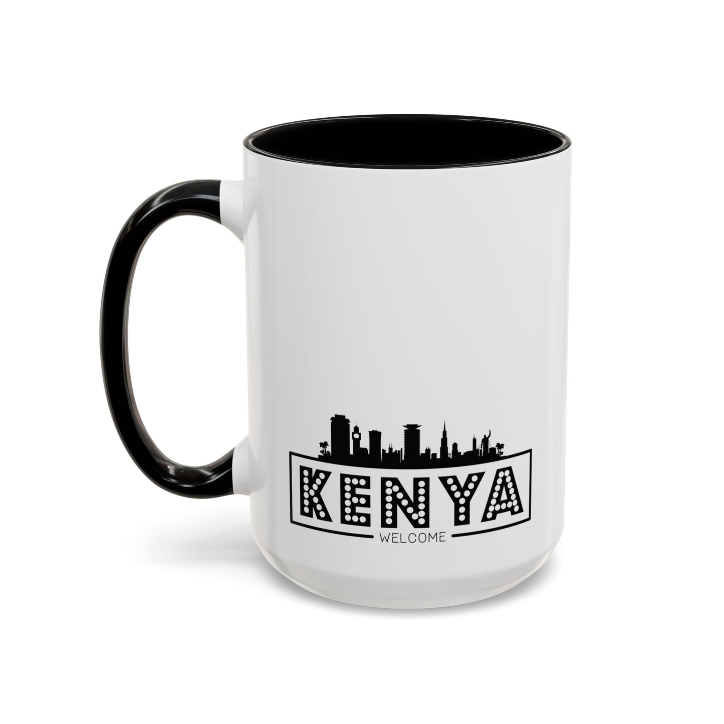 Black Kenyan Flag Map Coffee Mug | 11oz & 15oz
