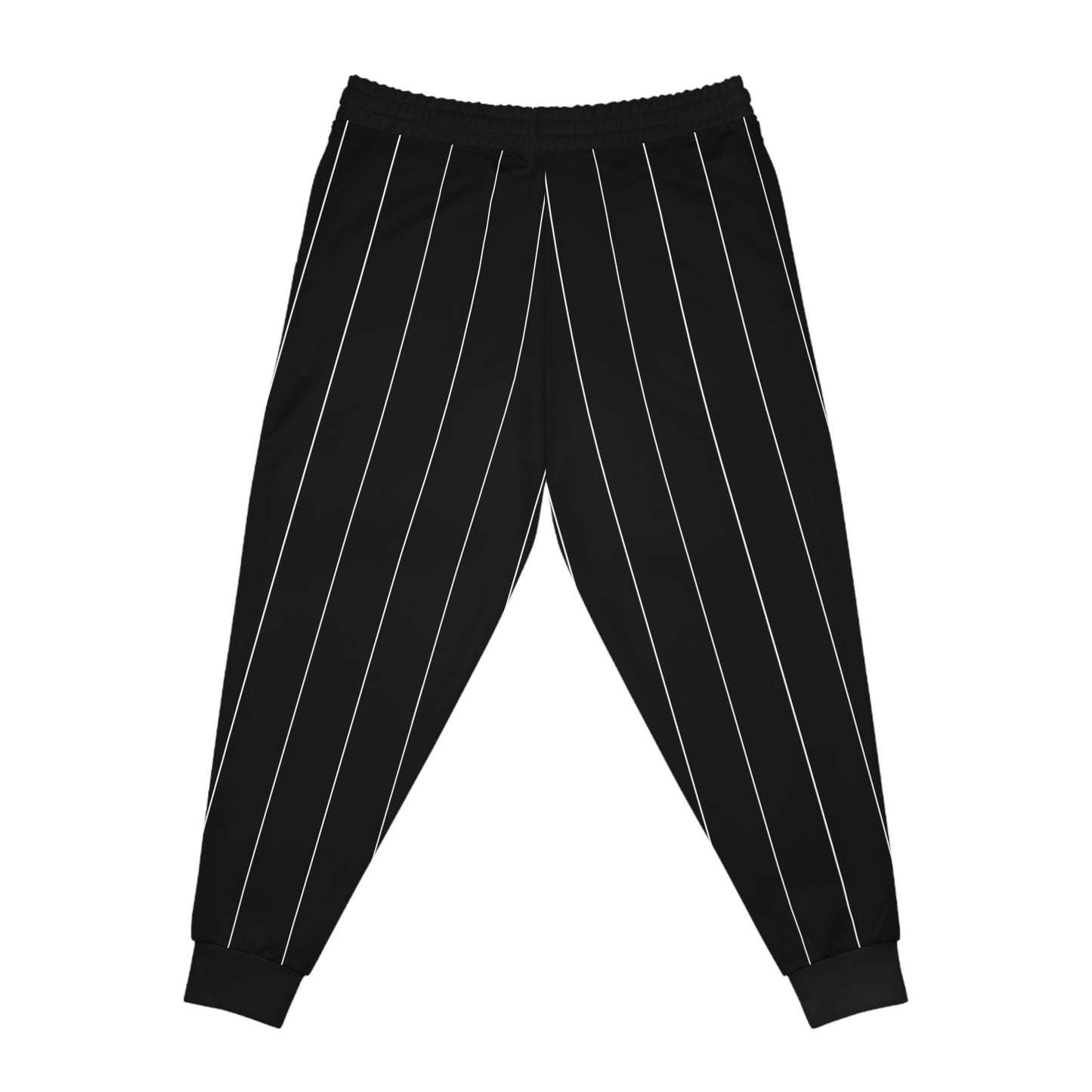 Black Pinstriped Baseball Pants with Paw Print