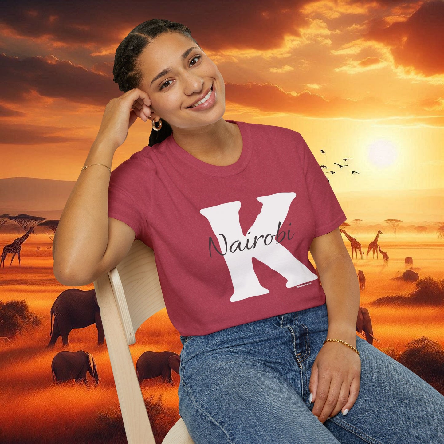 Graphic Tee: K with Nairobi Unisex Softstyle T-Shirt