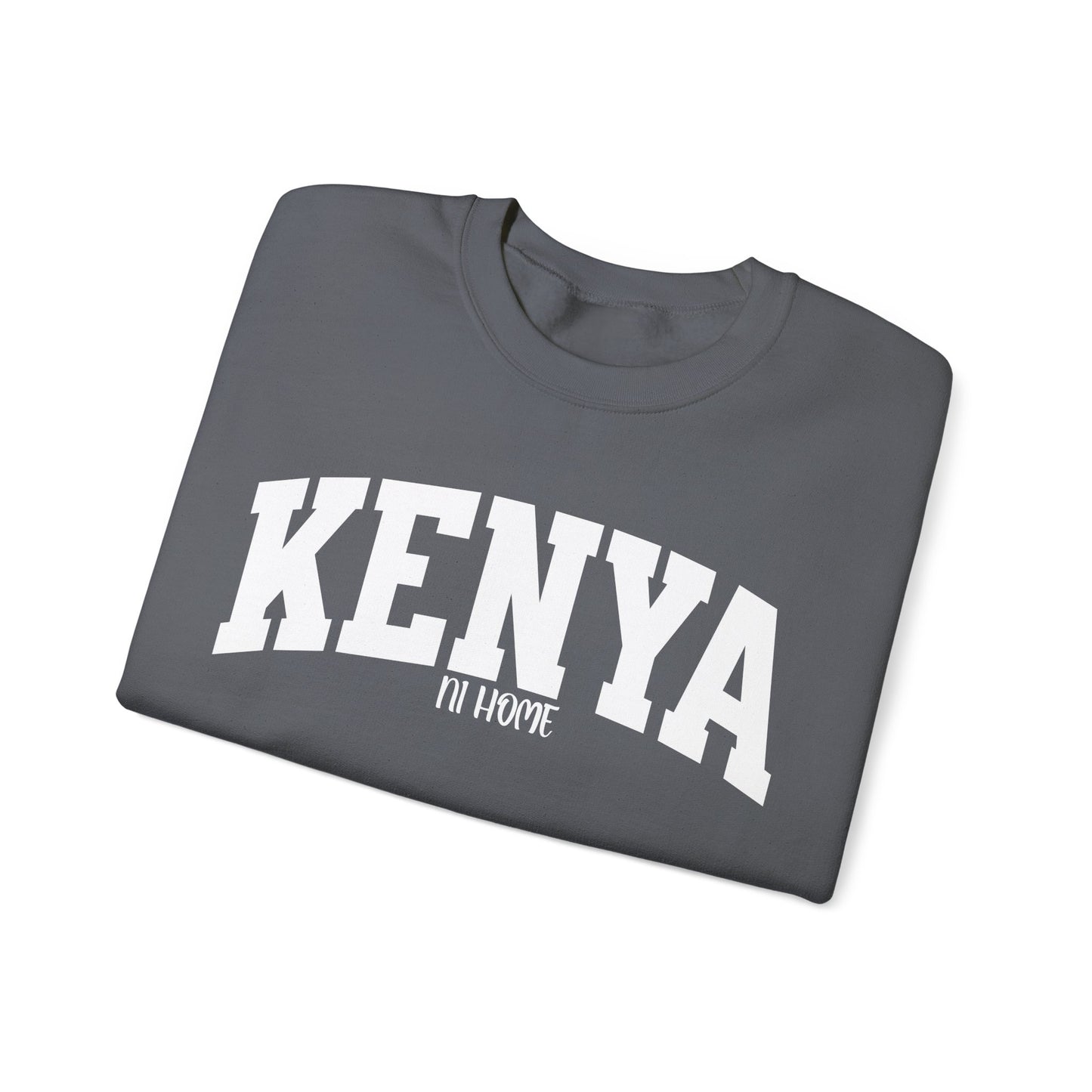 Kenya Ni Home Crewneck Sweatshirt — "Kenya It's Home" Collegiate Pullover