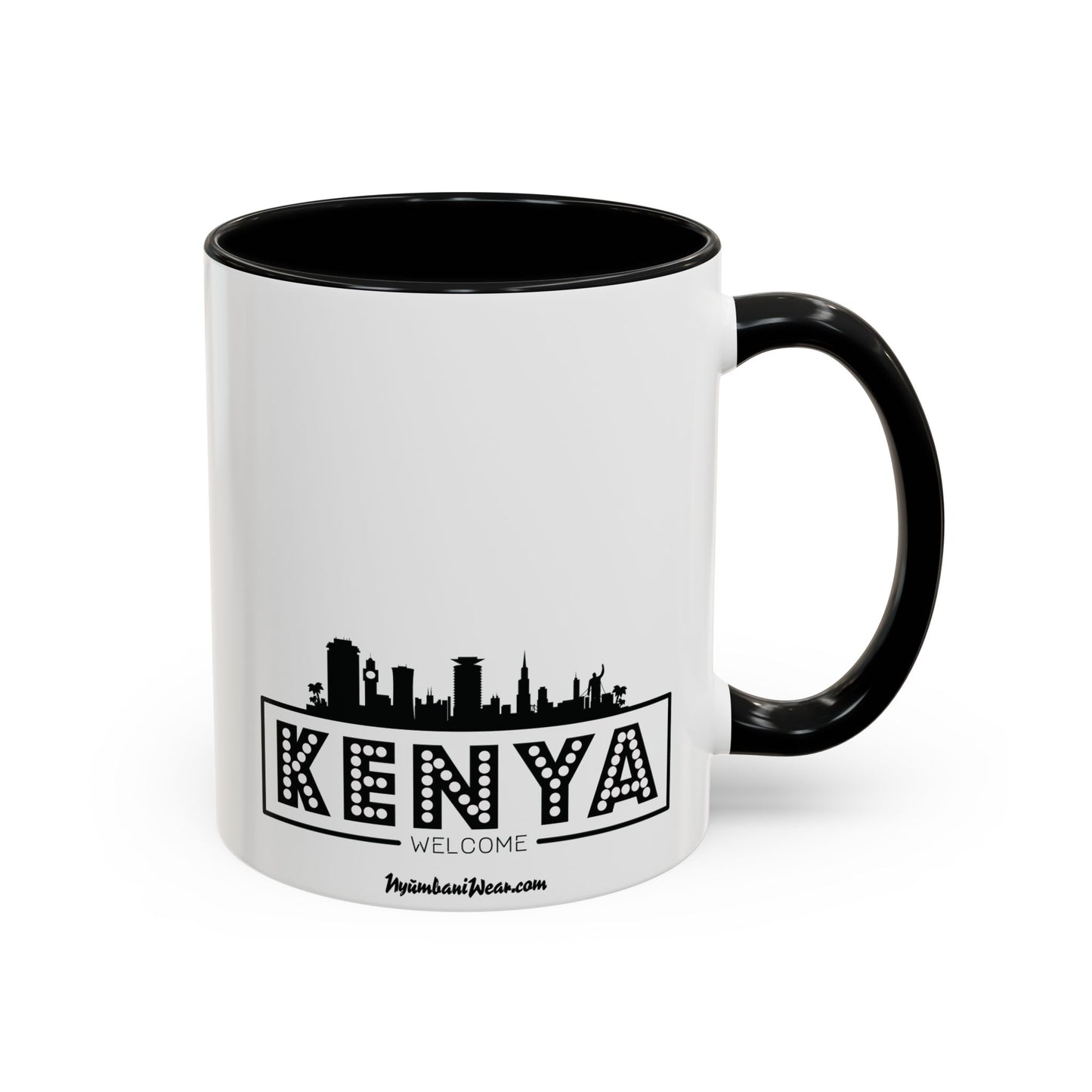 Black Kenyan Flag Map Coffee Mug | 11oz & 15oz