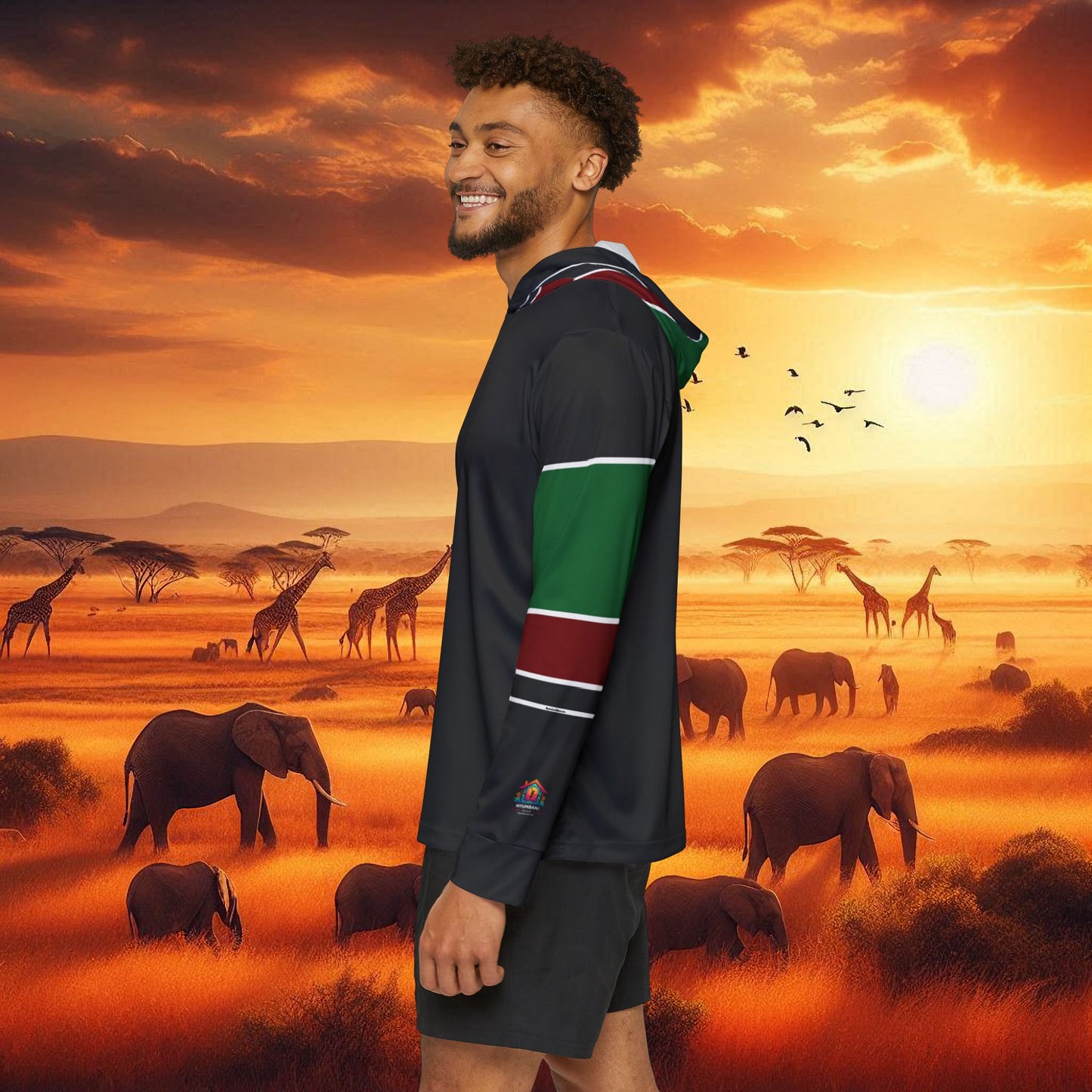 Performance Sports Hoodie for Men - Kenyan Design