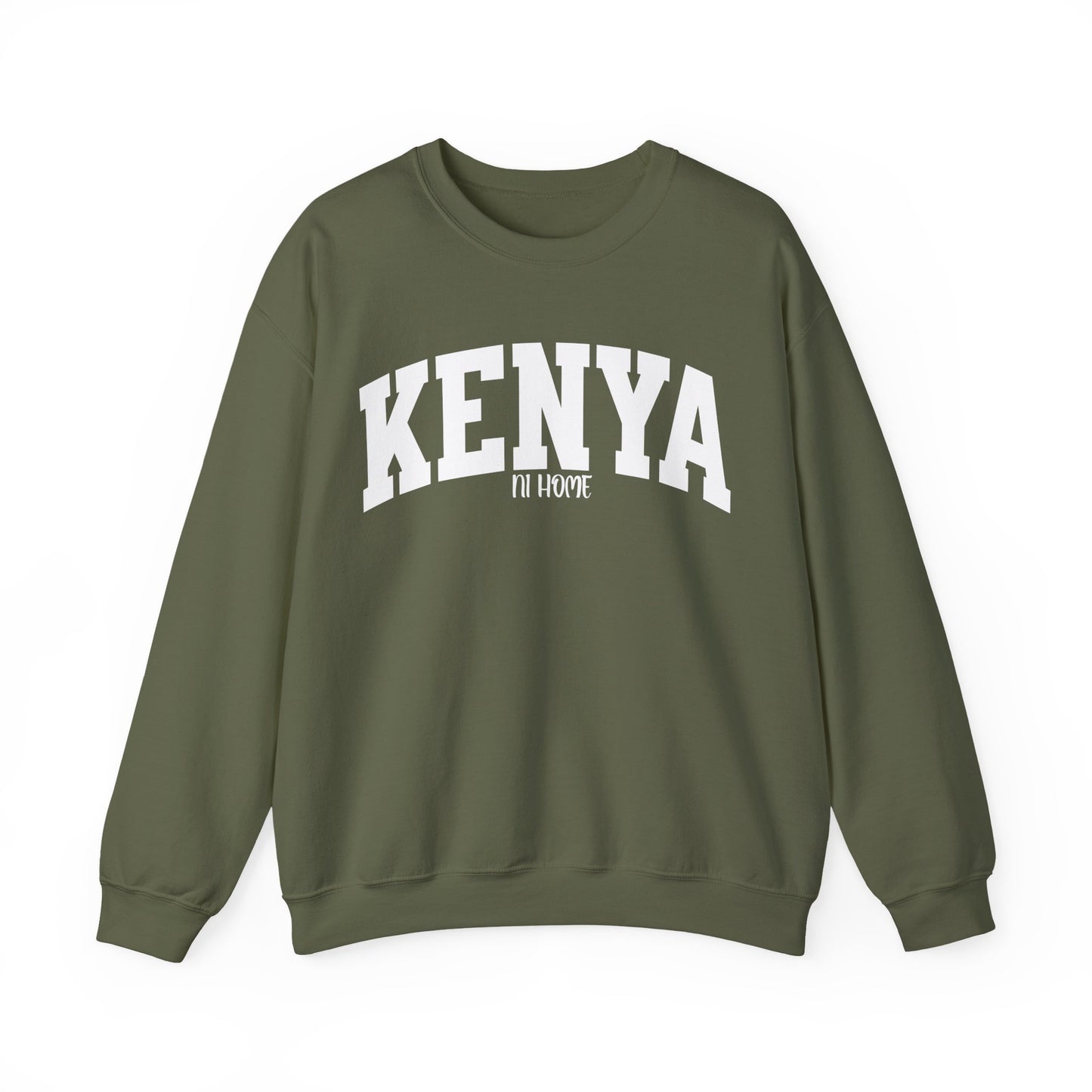 Kenya Ni Home Crewneck Sweatshirt — "Kenya It's Home" Collegiate Pullover
