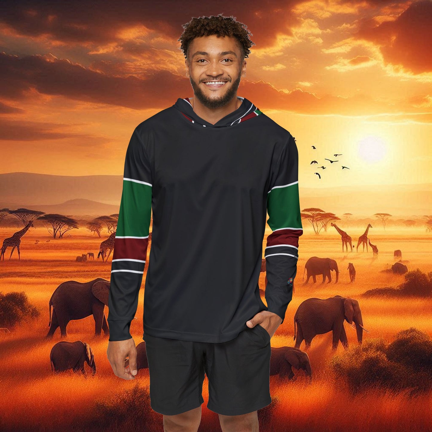 Performance Sports Hoodie for Men - Kenyan Design