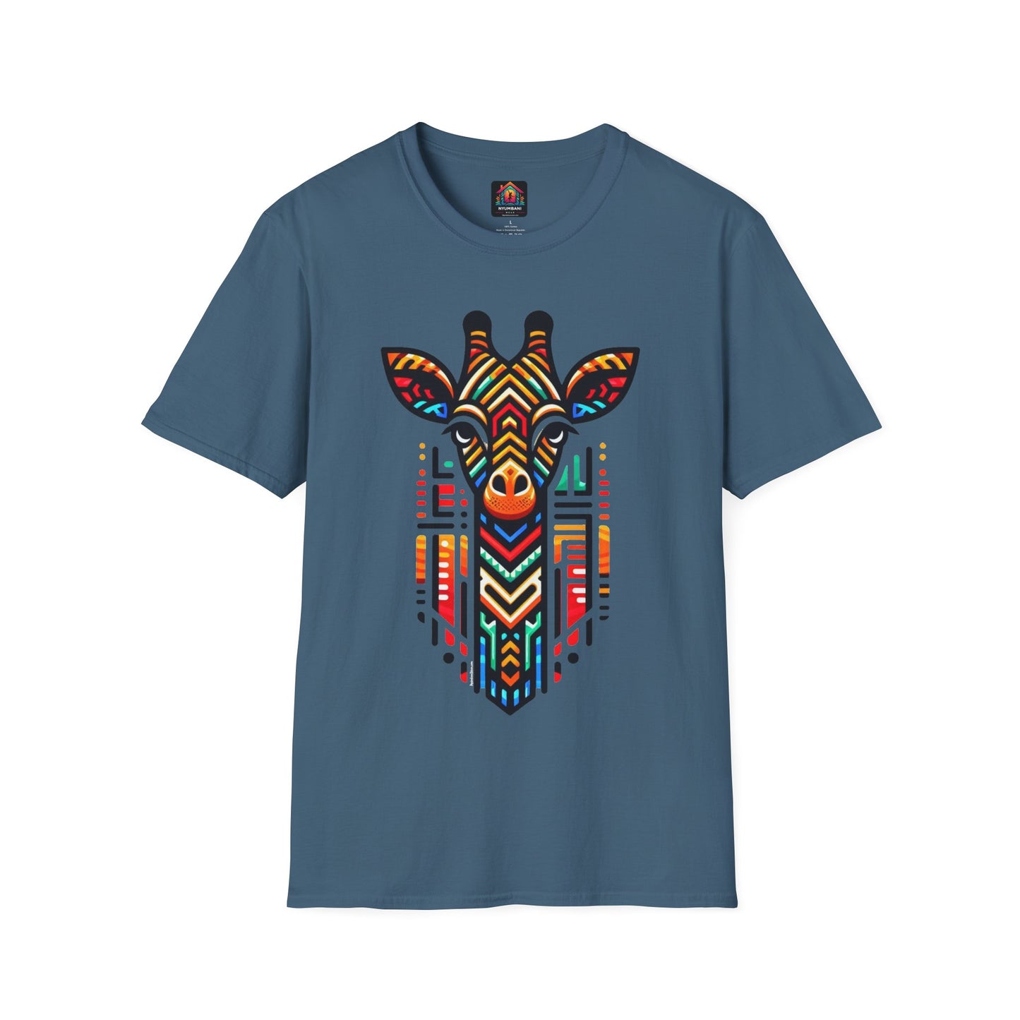 Giraffe T-Shirt with African Bead Design