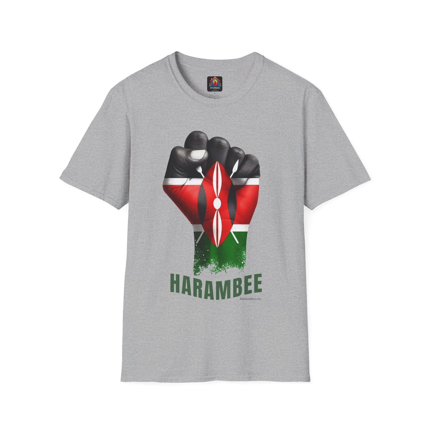 Kenyan Harambee Unisex T-Shirt with Black Fist and Kenyan Flag